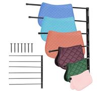 Saddle Pad Rack, Wall Mounted Horse Blanket Storage Rack, 180 Degree Swing Saddle Blanket Holder, 6 Bar Horse Blanket Holder For Horse Tack Room Organization