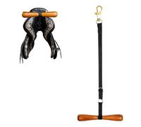 Saddle-shaped T-shaped Saddle Holder, Adjustable Hanging Saddle Stand for Western and English Saddles, Space Saving Storage of Riding Equipment for Stable, Trailer (Black)