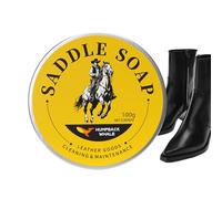 Saddle Soap for Leather - 100g (3.5 oz) Rhubarb Scent | Leather Cleaner & Conditioner for Car Seat, Couch, Shoe, Purse, Boot, Bag, & Saddles - Soften, Protect & Restore Leathercraft, Stain Removal