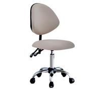 Saddle Stool,Adjustable Saddle Stool with Back - Ergonomic Swivel Rolling Chair for Makeup Studios & Offices - Hydraulically Adjustable - Beige Color