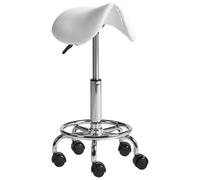 Saddle Stool DUMONT Faux Leather White