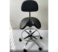 Saddle Stool,Ergonomic Rolling Saddle Chair with Backrest, Adjustable Height Stool for Home/Office/Clinics/Labs, Split Seat Swivel Chair (20.5-27.6in)