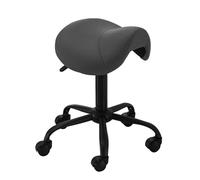 Saddle Stool Ergonomic Saddle Chair Rolling Saddle Stool with Wheels Adjustable Hydraulic Stool with Wheels Suitable for Offices, Makeup Studios (Color : Black)