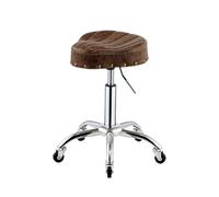 Saddle stool, swivel saddle chair made of thickened PU leather, height adjustable, for salon, spa, home massage, office (color 1)
