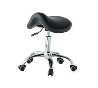 Saddle stool, swivel salon stool with wheels, thick, wide saddle cushion, for salon, spa, home massage, office (color 1)