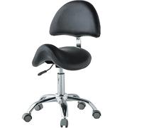 Saddle Stool with Back Support, Ergonomic Swivel Adjustable Chair for Medical, Dental, Salon, Lab, Kitchen, Home Office