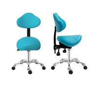 Saddle Stool with Tilt, Ergonomic Office Saddle Shape Stool, 21"~ 26" Hight Salon Chair Stool for Therapist Dog Grooming(Green)