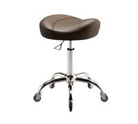 Saddle Stool with Wheels Rolling Stool Heavy Duty 300LBS Adjustable Height 40-58CM Thick Cushion for Tattoo Lab Massage Salon Spa Drafting Nail Teach(Brown)