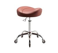 Saddle Stool with Wheels Rolling Stool Heavy Duty 300LBS Adjustable Height 40-58CM Thick Cushion for Tattoo Lab Massage Salon Spa Drafting Nail Teach(Pink)