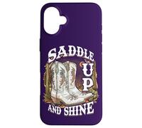 Saddle Up And Shine Vintage Cowgirl Country Cowgirl Boots Case for iPhone 16 Plus