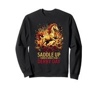 Saddle Up Chinese Horse Year Derby Day Fire Horse & Roses Sweatshirt