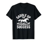 Saddle Up for Success Equestrian Spirit Value Graphic T-Shirt, Men, Black, M