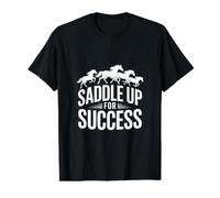 Saddle Up for Success Horse Riding Adventure Value Graphic T-Shirt, Men, Black, L