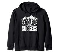 Saddle Up For Success Horse Riding Adventure Zip Hoodie
