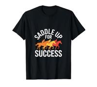 Saddle Up for Success Horse Riding Value Graphic T-Shirt, Men, Black, XL