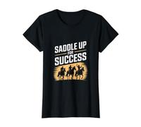 Saddle Up for Success Horse Trainer Value Graphic T-Shirt, Women, Black, S
