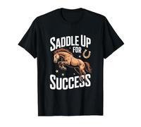 Saddle Up for Success Inspirational Design Value Graphic T-Shirt, Men, Black, L