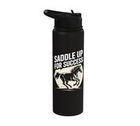 Saddle Up for Success Inspirational Horse Power Stainless Steel Insulated Water Bottle