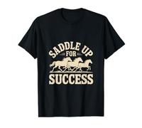 Saddle Up for Success Motivational Horses Value Graphic T-Shirt