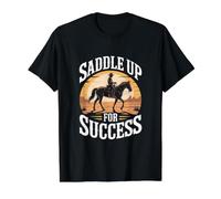 Saddle Up for Success Western Cowboy Horse Value Graphic T-Shirt, Men, Black, XL