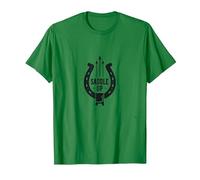 Saddle Up Horseshoe Western Cowboy Adventure, Cow Girl T-Shirt, Men, Kelly Green, S