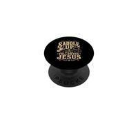 Saddle Up Were Following Jesus Faith Bible Scripture God PopSockets Adhesive PopGrip