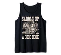 Saddle Up with a Good Book - Cowgirl Western Women Vintage Tank Top