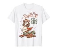 Saddle Up with A Good Book Western Reading T-Shirt