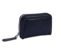 SADDLER Annabelle Real Leather Zip Top 2 Section RFID Coin & Card Purse - Gift Boxed- Black