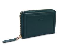 SADDLER Annie Real Leather 14cm Zipped RFID Blocking Clutch Purse Wallet for Women - Slim Bifold Bag with 2 Zippered Sections, Coin Pocket, Card Holder Organiser and Luxury Gift Box - Green