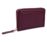 SADDLER Annie Real Leather 14cm Zipped RFID Blocking Clutch Purse Wallet for Women - Slim Bifold Bag with 2 Zippered Sections, Coin Pocket, Card Holder Organiser and Luxury Gift Box - Bordeaux