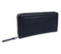 SADDLER Beatrice Ladies Genuine Leather Long Wallet, RFID Protected, Black, Continental Style, 3-Way Zip Closure, Gift Boxed