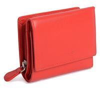 SADDLER Carla Womens Real Leather RFID Blocking Compact Trifold Wallet, 5 Card Slots, ID Window, Large Rear Zip Coin Purse, Small Designer Ladies Luxury Purse, Gift Boxed, Soft Genuine Leather, Red