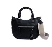SADDLER Chloe Ladies Real Leather Handbag - Premium Crossbody Tote with Twin-Handles, Detachable Strap, Zip-Top Closure and Multiple Pockets - Elegant Women's Everyday Shoulder Bag - Black Finish