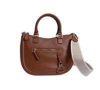 SADDLER Chloe Ladies Real Leather Handbag - Premium Twin-Handle Top-Handle Bag with Detachable Crossbody Strap, Zip-Top Closure, Multiple Pockets, Includes Floral Dust Bag and Stirrup Charm, TAN