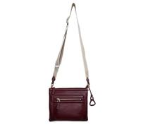 SADDLER Ellen Leather 3-Section Zip-Top Crossbody Bag, Bordeaux