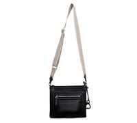 SADDLER Ellen Real Leather 3-Section Zip-Top Multi-Pocket Crossbody bag (BLACK) Floral Keepsake Dust Bag