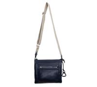 SADDLER Ellen Real Leather 3-Section Zip-Top Multi-Pocket Crossbody bag (NAVY) Floral Keepsake Dust Bag