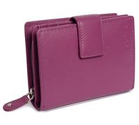 SADDLER "Emily Purse - RFID Protected Real Leather Compact Wallet with 10 Card Slots, ID Window, Extra Storage Wing & Rear Zip Coin Pocket - Everyday Purse for Women - Gift Boxed