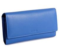 SADDLER Grace Leather Purse RFID Wallet with 7 Card Slots, Large Blue