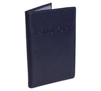 SADDLER Harper Women's Luxurious Real Leather Passport Holder, RFID Blocking Travel Wallet for Passport, Credit & Debit Cards, Secure & Stylish Cover, Includes Card Holders, Gift Boxed, Peacoat Blue