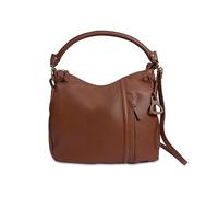 SADDLER Julia Leather Shoulder Bag for Women - Premium Real Leather Scoop Hobo Bag with Crossbody Strap, Large Spacious Zip-Top Handbag, Multi-Pocket Organiser & Designer Stirrup Charm - Tan Finish