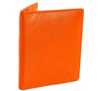 SADDLER Leather RFID Card Holder Slim Card Wallet, Orange, One Size | Arrives gift boxed with 6 card slots and 2 extra slip-in pockets, utilizing a classic North-South secure wallet layout.