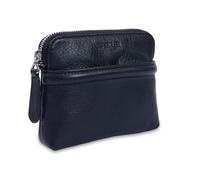 SADDLER Louisa Real Leather Zip Top RFID Cosmetic Bag and Card Pouch for Women - Premium Multi-Functional Small Makeup Organiser, Coin Purse and Travel Wallet with Front Pocket - Gift Boxed, Black