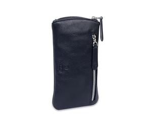 SADDLER Mabel Real Leather Zip Top Glasses Case for Women - Slim Spectacle Sleeve & Sunglasses Pouch with RFID Blocking Card Holder and Zipper Pocket - Premium Leather Gift for Her - Black