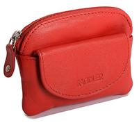 SADDLER Molly Small Leather Coin Purse for Women - RFID Protected Mini Zip Top Wallet with Front Flap Pocket and Internal Key Ring - Compact Real Leather Change Pouch and Money Organiser - Gift Boxed
