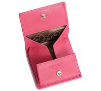 SADDLER Poppy Real Leather Mini Coin Tray Purse for Women - RFID Blocking Compact Change Pouch with Snap Closure - Stylish Small Square Wallet for Coins, Keys and Notes - Gift Boxed - Purple Finish