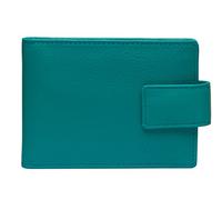 SADDLER Womens Soft Real Leather Mini RFID Credit Card Holder with Tab | Designer Card Case for Ladies | Gift Boxed- Teal
