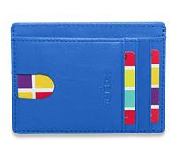 SADDLER Stella Women's Soft Leather Slim Credit Card & ID Holder - Minimalist RFID Blocking Card Wallet, Small Business & Travel Case, Genuine Leather Organiser with Luxury Gift Box - Electric Blue