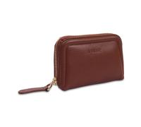 SADDLER Annabelle Real Leather Zip Top 2 Section RFID Coin & Card Purse, Handmade Designer Wallet with Gift Box, Slim Travel Organiser & Card Holder for Women, Teenagers & Unisex Adults, Tan One Size